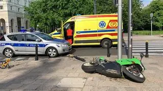 Wypadek z udziałem motocyklisty