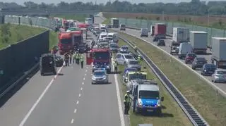 Utrudnienia na autostradzie po zderzeniu