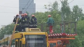 Pożar tramwaju na Wolskiej