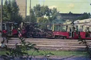 Tramwaje zderzyły się na krzyżowaniu Wolskiej z Młynarską