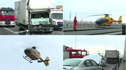 Poważny wypadek na POW. Helikopter LPR zabrał rannego