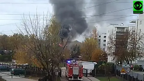 Pożar drewnianego domu. Paliło się poddasze