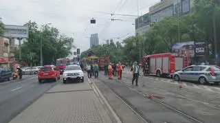 Pożar tramwaju na Wolskiej