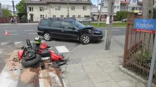 Wypadek z udziałem motocyklisty  