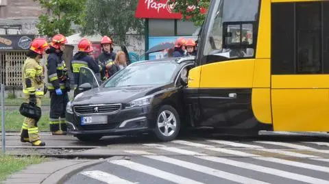 Aleja Jana Pawła II: zderzenie tramwaju z autem