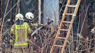 Pożar w miejscowości Krzewina na Mazowszu 