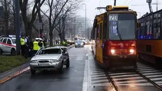 Zderzenie tramwaju z fordem