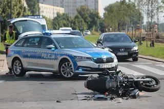 Wypadek z udziałem motocyklisty