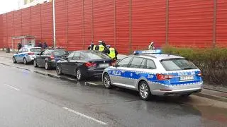 Kontrola policji na rondzie Mościckiego