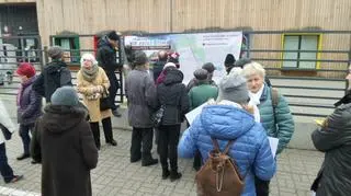 Protest w sprawie budowy linii tramwajowej