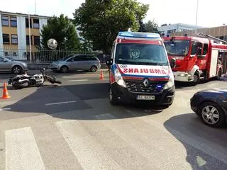 Wypadek z udziałem motocyklisty