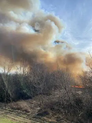 Pożar przy Wale Miedzeszyńskim 