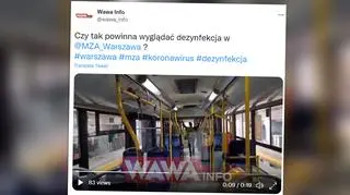 Portal opublikował nagranie z dezynfekcji autobusów miejskich