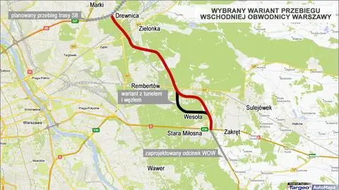 Wschodnia Obwodnica Warszawy: Wesoła protestuje, chce węzła i tunelu