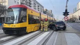 Wypadek z udziałem tramwaju na Marszałkowskiej