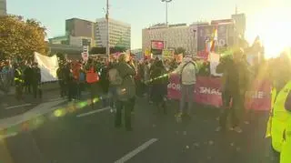 Protest przy rondzie Dmowskiego