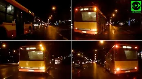 Z lewego pasa na przystanek. Manewr kierowcy autobusu 