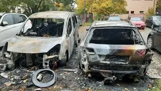 Pożar samochodów w Grodzisku Mazowieckim 