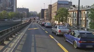 Korek zaczyna się już na Chałubińskiego - fot. Dawid Krysztofiński/tvnwarszawa.pl