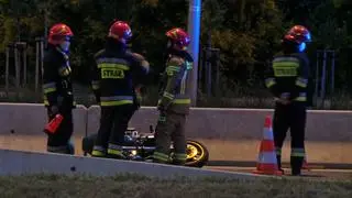 Motocyklista wypadł z drogi