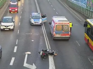 Zderzenie z udziałem motocyklisty na Globusowej