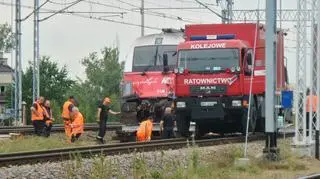 Wykolejony pociąg przy Naczelnikowskiej