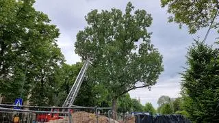 Strażacy zamknęli ulicę Chrościckiego 