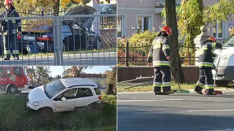 Kolizja w Wawrze. Auta w rowach, jeden z kierowców "po kieliszku"