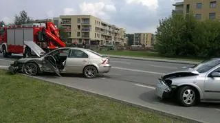 Zderzenie opla i forda 