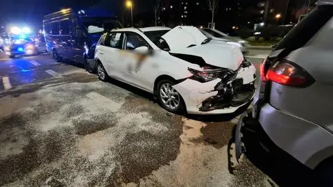 Zderzenie busa i czterech samochodów osobowych. Na miejscu pies tropiący