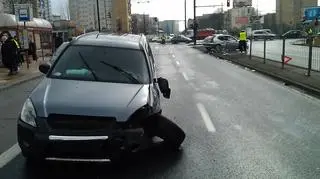 Wypadek na skrzyżowaniu al. Niepodległości i Woronicza