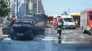 Pożar samochodu w centrum