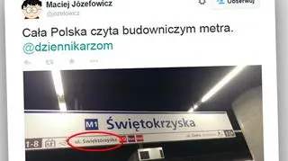 Nowe tablice w metrze z błędem