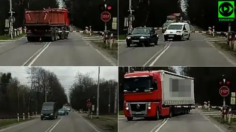 W Zielonce pociągów się nie boją. Samochodem przez zamknięty przejazd