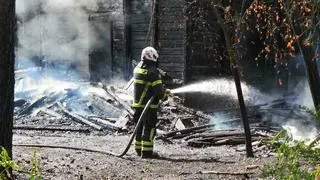 Pożar przy ulicy Jagienki w Falenicy