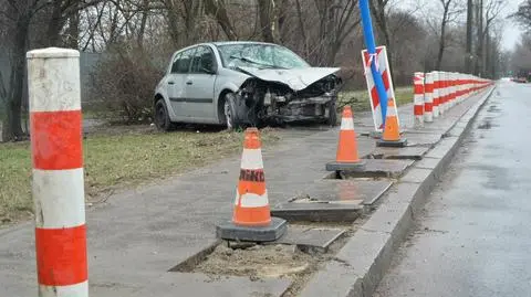 Rozbity samochód w krzakach. "Kierowca oddalił się przed przyjazdem policji"