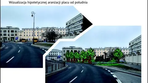 Pomnik smoleński zamiast pętli 175, niedaleko Krakowskiego Przedmieścia