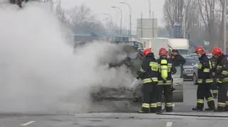 Pożar opla na Jagiellońskiej