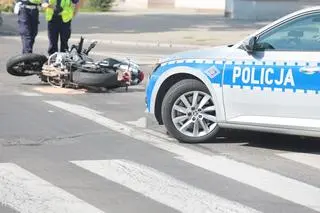 Wypadek z udziałem motocyklisty