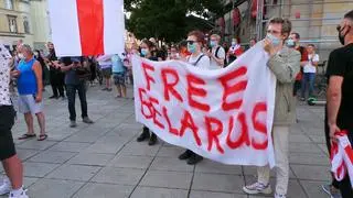 Protesty w Warszawie po wyborach na Białorusi