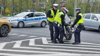 Wypadek z udziałem motocyklisty na Gocławiu