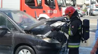 Pożar samochodu w centrum