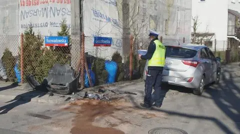 Hyundai na boku po zderzeniu z renault