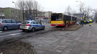 Kolizja autobusu na Saskiej