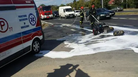 Wypadek w Wilanowie. "Motocyklista ciężko ranny"
