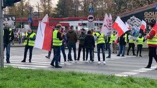 Rolnicy blokują ulice na Młocinach