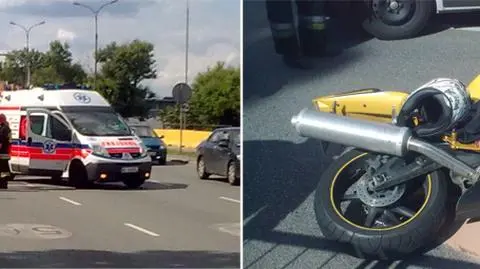 Motor zderzył się samochodem na Wisłostradzie