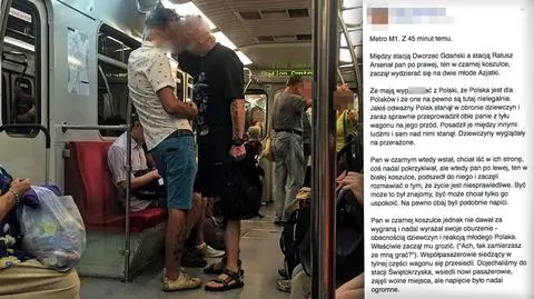 Obrażał Azjatki w metrze. Usłyszał zarzuty, przyznał się do winy