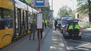 Gwałtowne hamowanie tramwaju na Marymonckiej