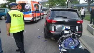 Wypadek motocyklisty